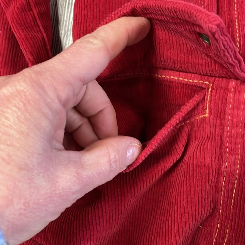Tulle Red Y2K Corduroy Grommet Sleeve Stretchy Button Front Blazer Jacket Small - Picture 3 of 10